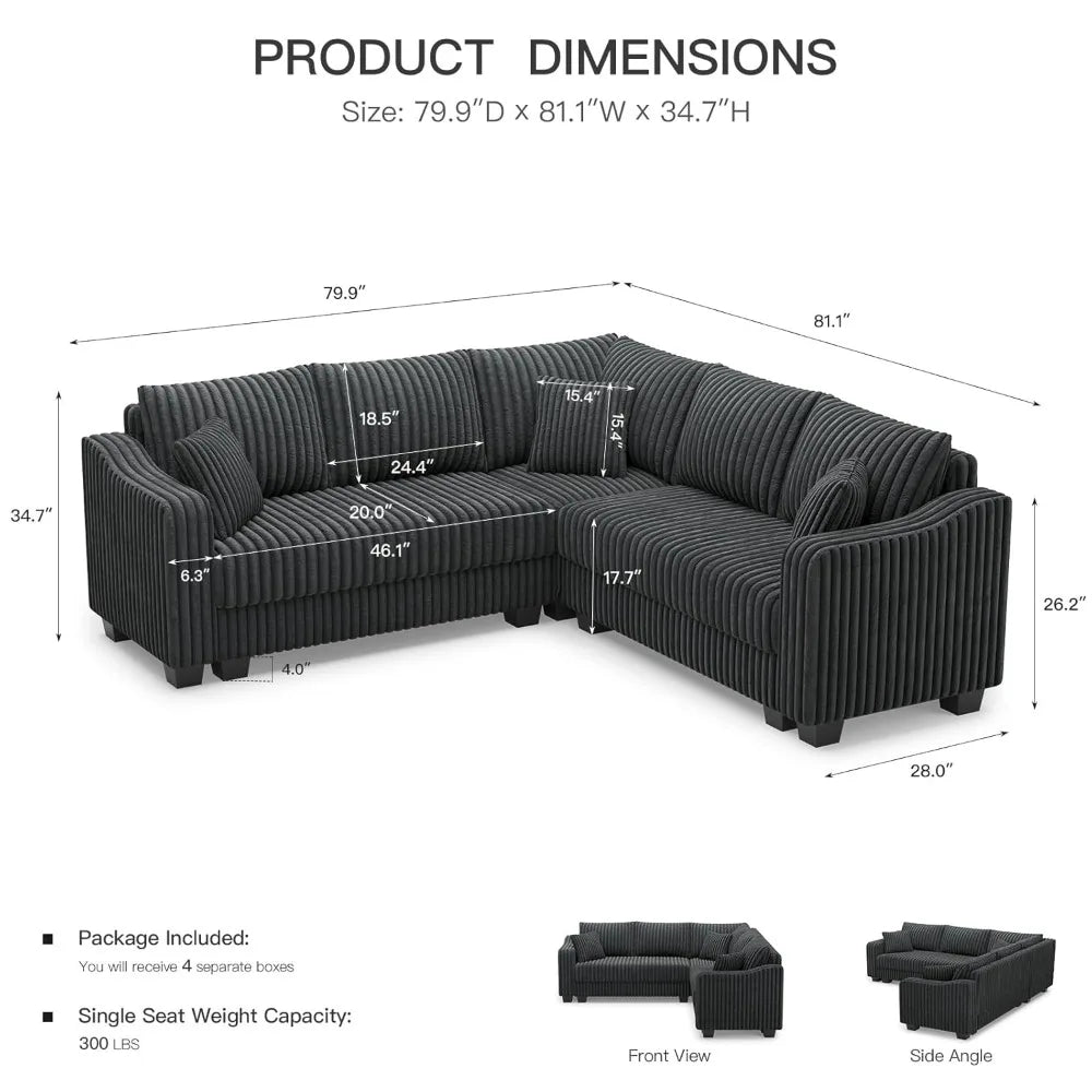 Convertible Sectional Couch with Chaise Corner Sectional Sofa L Shaped Couch Reversible Corner Upholstered Couches, Customized