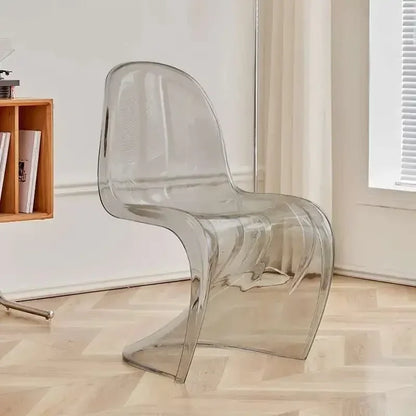 Transparent Plastic Chair Living Room Relax Backrest Waiting Cafe Chair Hotel Acrylic Design Dining Stool Nordic Furniture
