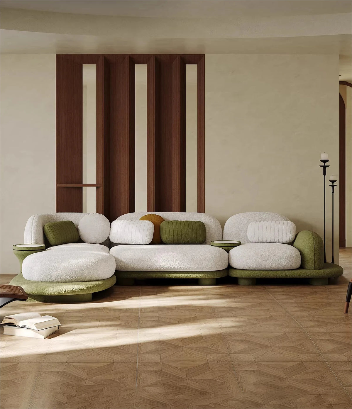 Italian minimalist pebble sofa living room designer size apartment corner combination sofa 2026 new special-shaped