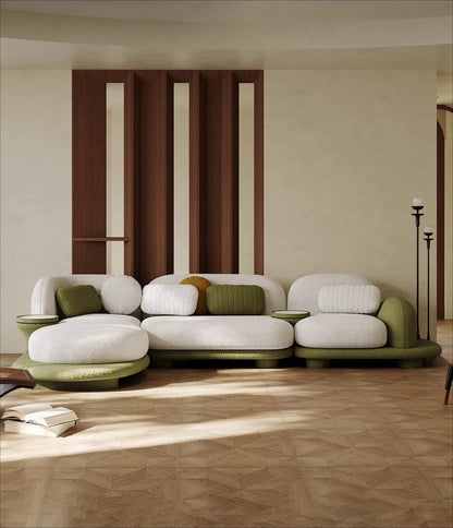 Italian minimalist pebble sofa living room designer size apartment corner combination sofa 2026 new special-shaped