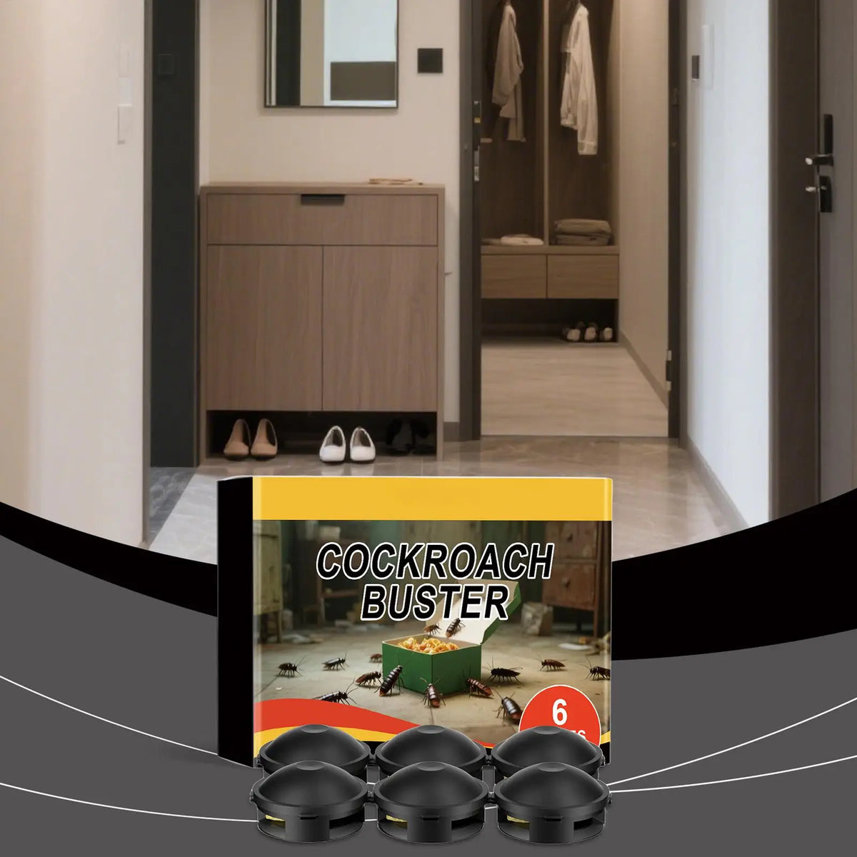 Large Roach Bait Cockroach Attractant for Home Noxious Animal Control Supplies for Bathroom Kitchen Backyard Break Room