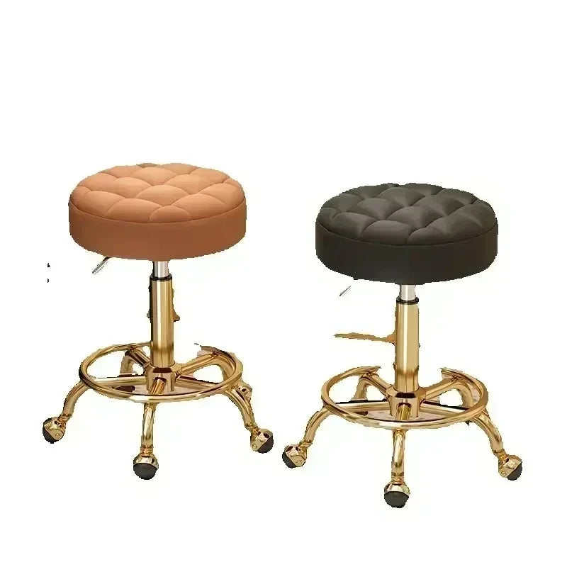 Rolling Hydraulic Chair Beauty Salon Stool Hairdressing Wheeled Beauty Tattoo Chairs Swivel Sedia Commercial Furniture