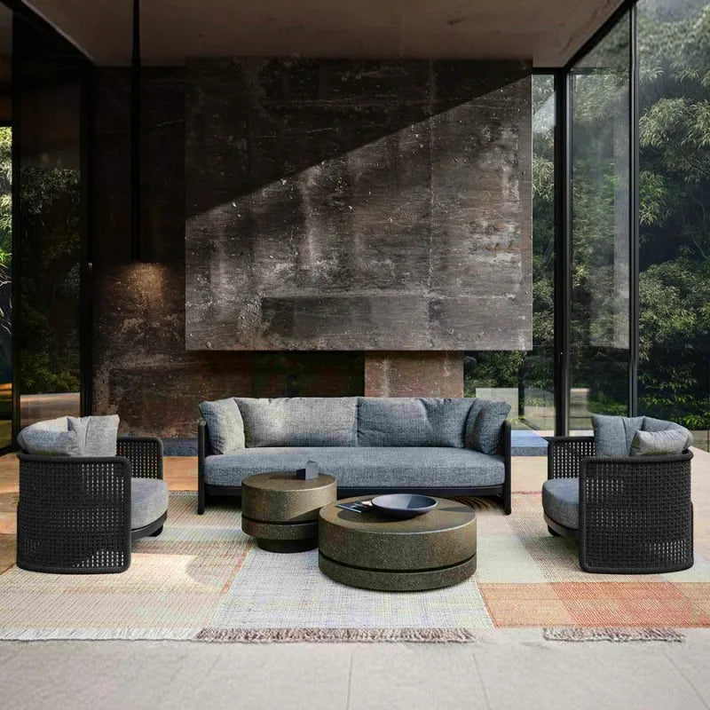 Outdoor Garden Hotel Villa Patio Simple Teak Sofa Set Furniture