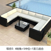 Terrace Modern Garden Sofas Outdoor Combination Courtyard Nordic Garden Sofas Waterproof Pe Rattan Furniture Sofá Jardín MHHYSF