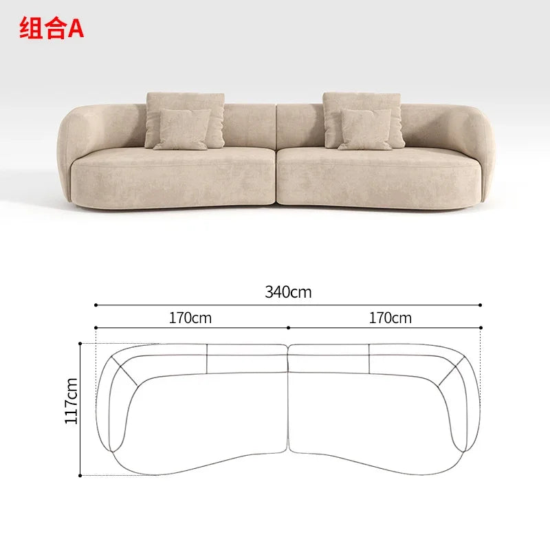 P32 Minimalist sofa large apartment living room special-shaped corner fabric, modular combination sofa