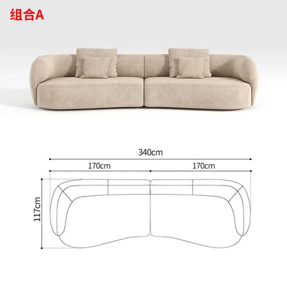 P32 Minimalist sofa large apartment living room special-shaped corner fabric, modular combination sofa