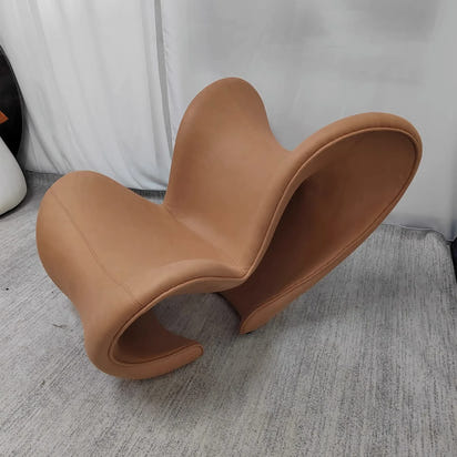 Internet celebrity rocking bow chair designer FRP light luxury color matching lazy recliner special-shaped lines