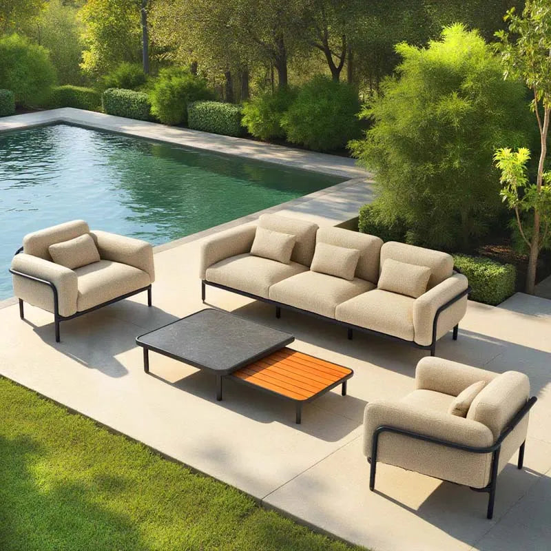 Nordic Outdoor Sofa Tea Table Combination Courtyard Terrace Garden Homestay Balcony Sunroom Leisure Outdoor Furniture