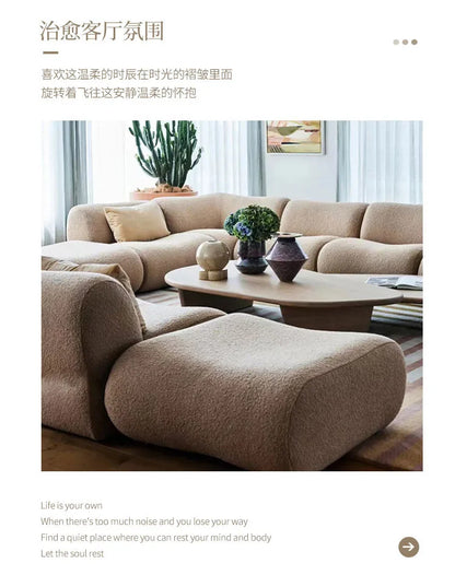 Module combination wabi-sabi wind living room sofa small apartment corner sofa