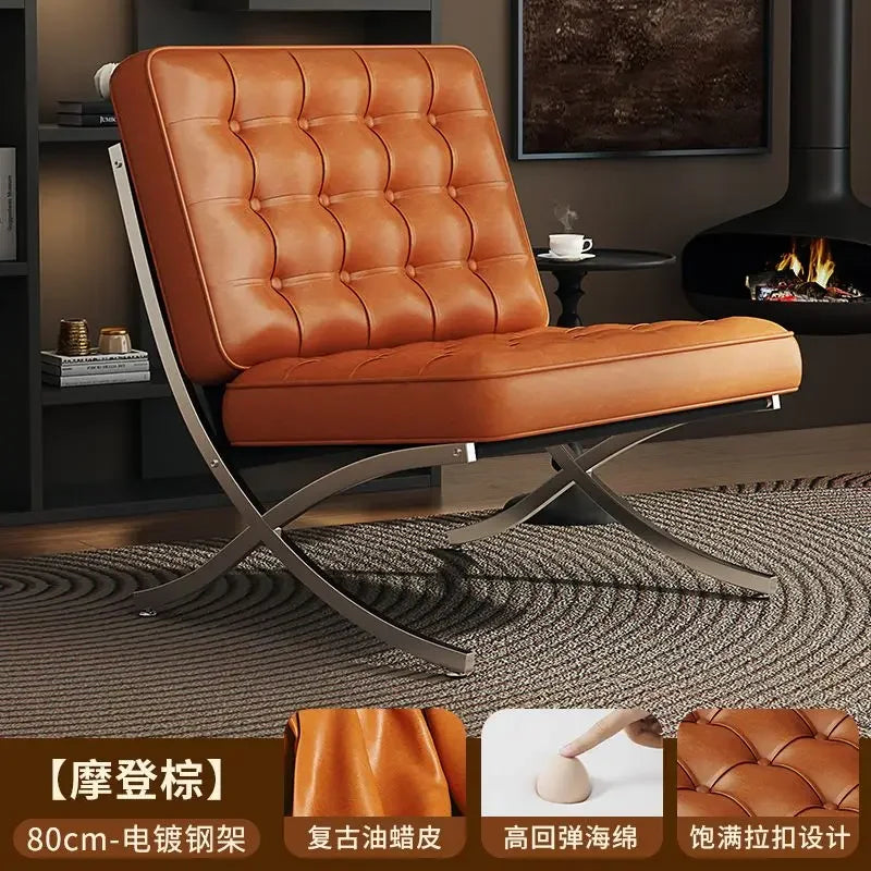 Balcony Throne Relax Reading Modern Room Decor Fashion Chairs Black Metal Living Room Chairs Comfortable Sillones Home Design