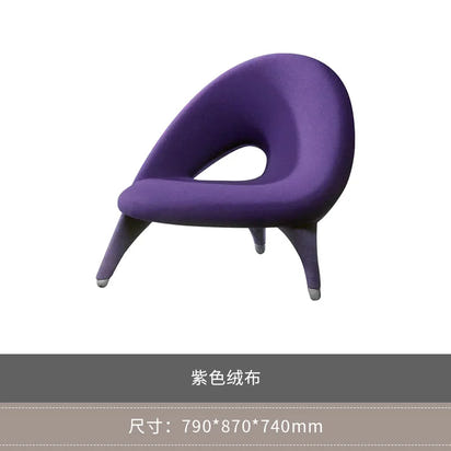 Italian Minimalist Creative Single Fabric Sofa Modern Light Luxury Home Living Room Bedroom Wingback Chair