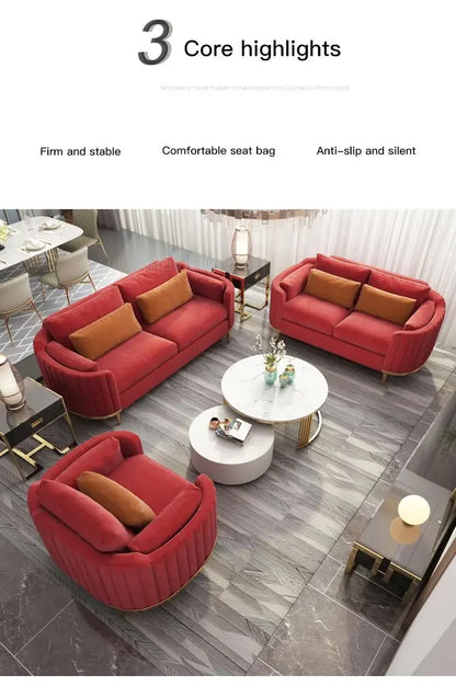 Nordic Reading Household Sectional Fabric 3 Seat Sofa Upholstered Armchair Custom Color Living Room Fauteuil Home Furniture