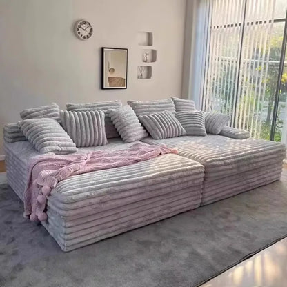 Luxury Compressed Memory Foam Sofa Set Chenier Fabric Sofa Apartment Hotel Villa Vacuum Packaging Convenient Life