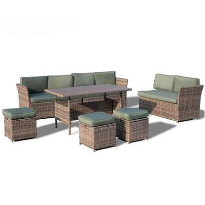 Modern Luxury Lounge Waterproof Patio Couch Sofa Garden Set Fire Pit Aluminum Wicker Rope Rattan Outdoor