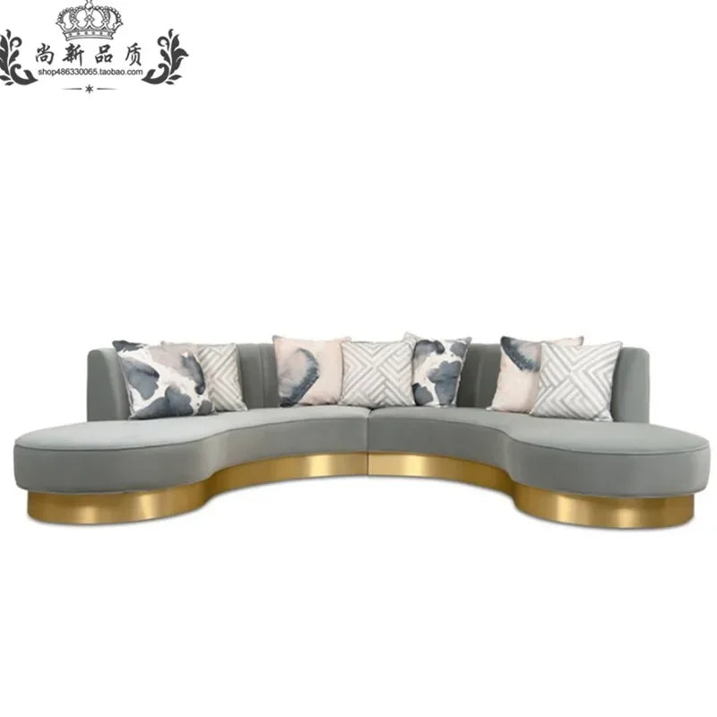 Modern light luxury curved sofa beauty salon reception living room clothing store designer furniture special-shaped sofa