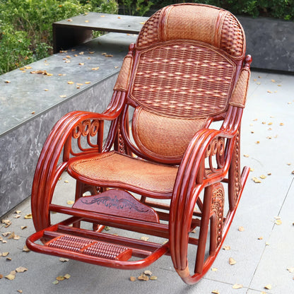 Manufacturers supply adult bedrooms, elderly rocking chairs, real rattan leisure balcony recliners