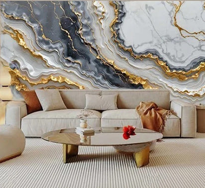 Custom Modern Abstract Marble Wallpaper Mural 3D Wallcoverings Elegant Wall Art Decor Background for Living Room Bedroom Office