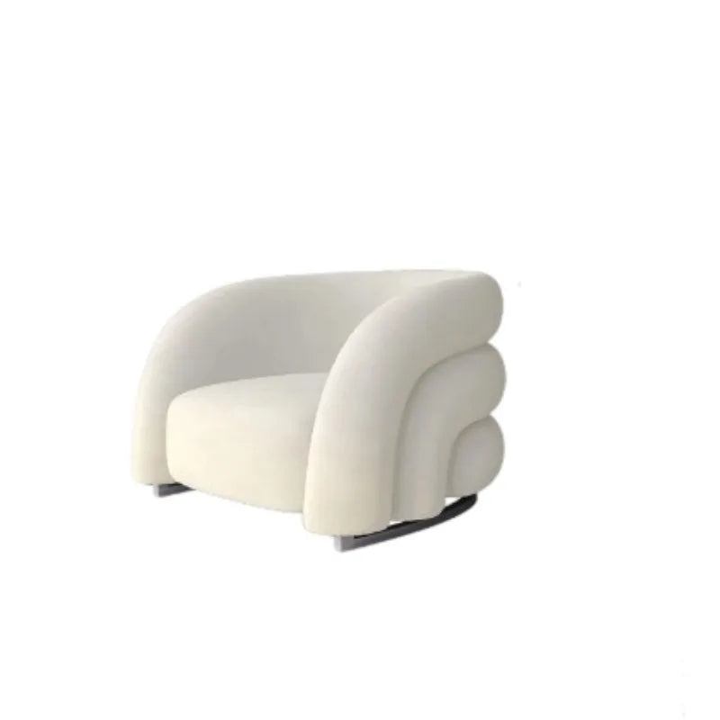 Curved special-shaped leather art sofa Internet celebrity beauty salon clothing store rest area