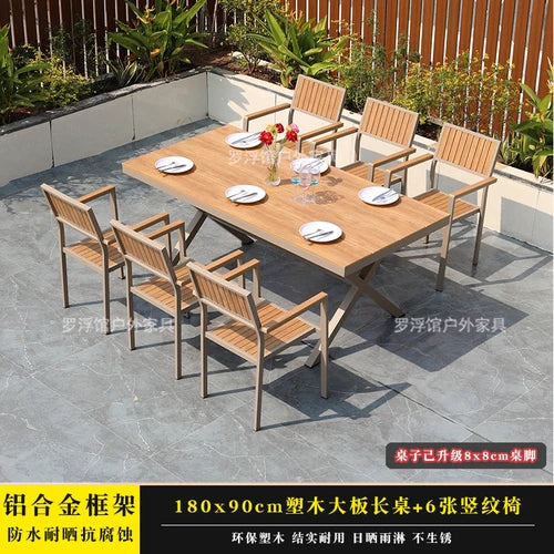 Courtyard table and chair outdoor balcony waterproof and sunscreen garden outdoor leisure table and chair combination