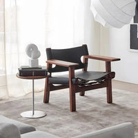 Luxury Modern Solid Wood Sofa Chair Leisure for Living Room Bedroom Lazy Lounge Single Mid century Leather Hotel Unique Design