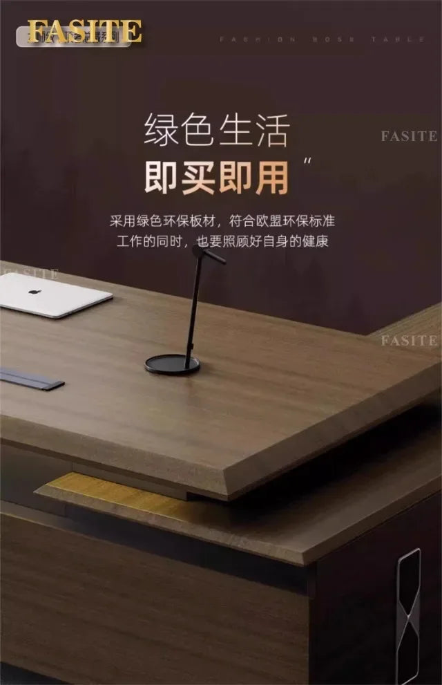 Premium Light luxury office boss table, simple modern class desk, high-end president table