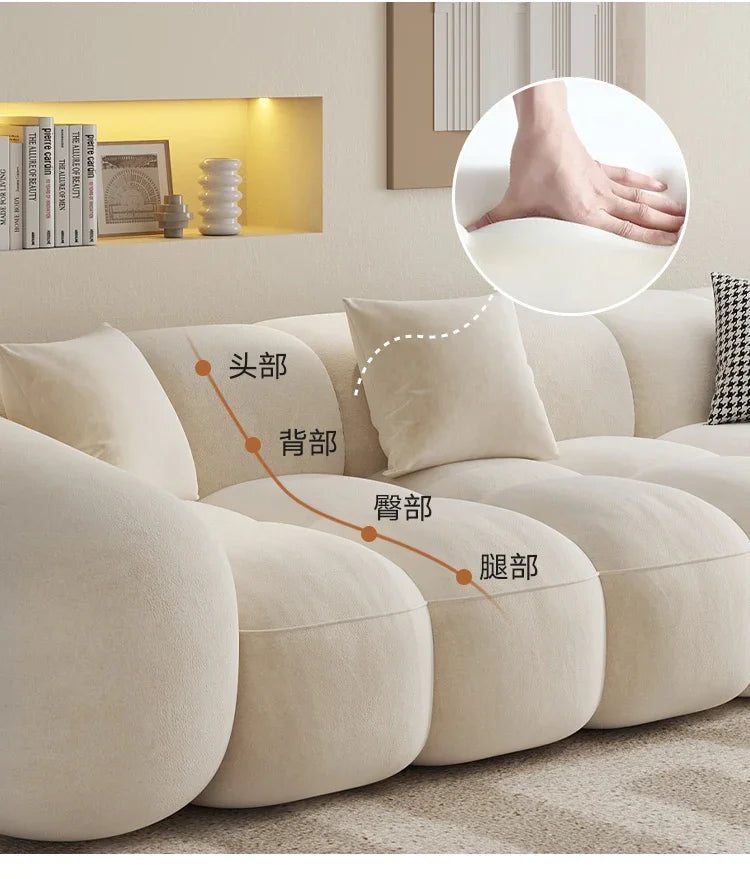 Designer Luxury Living Room Sofas House Nordic Family Elegant Relaxing Sofa Economic Apartment Minimalist Divano Hotel Furniture