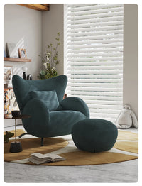 Cream Antelope Single Living Room Sofa Fabric Leisure Chair Middle Antique Lazy Sofa