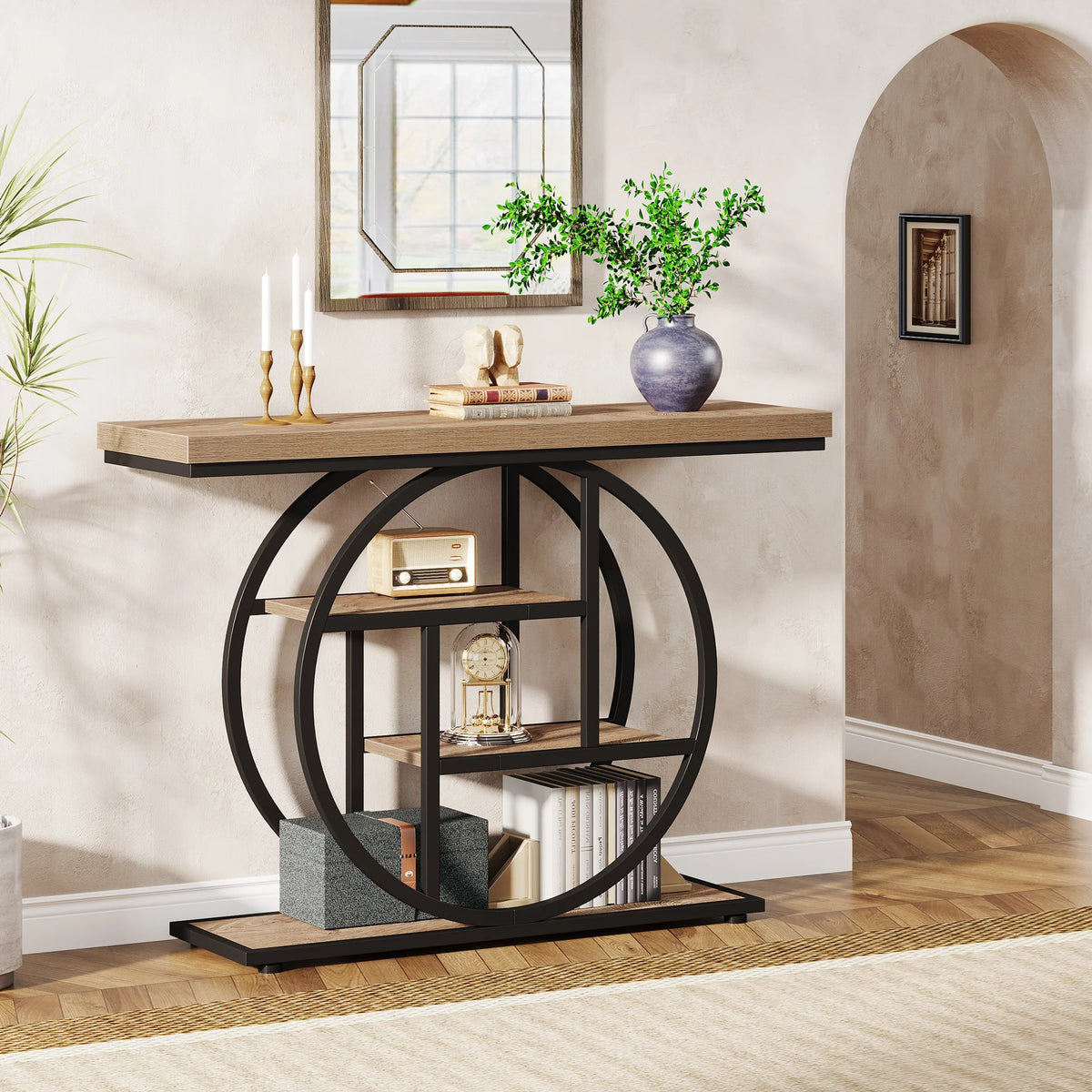 Console Table, 4-Tier Entryway Table, 41.3-Inch Industrial Sofa Table for Living Room, Foyer Hallway Table for Entrance