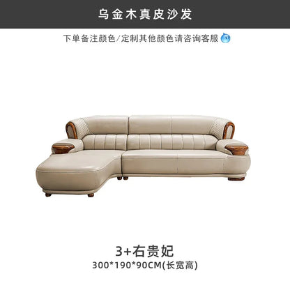New Chinese ebony leather modern high-end living room home sofa furniture