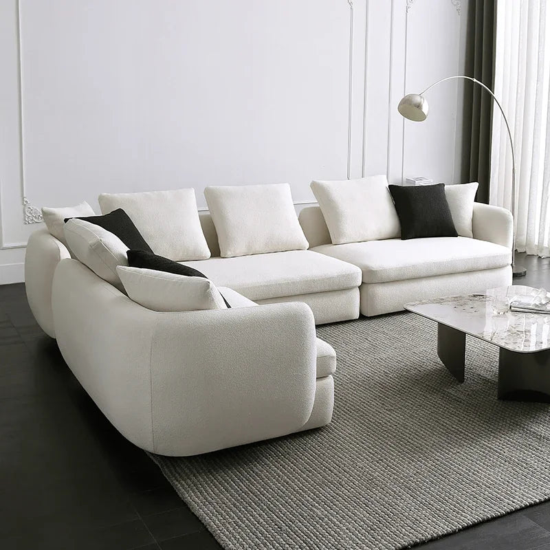 Italian Minimalist Fabric Sofa Detachable and Washable Living Room Modern Minimalist Combination Small Apartment High profile