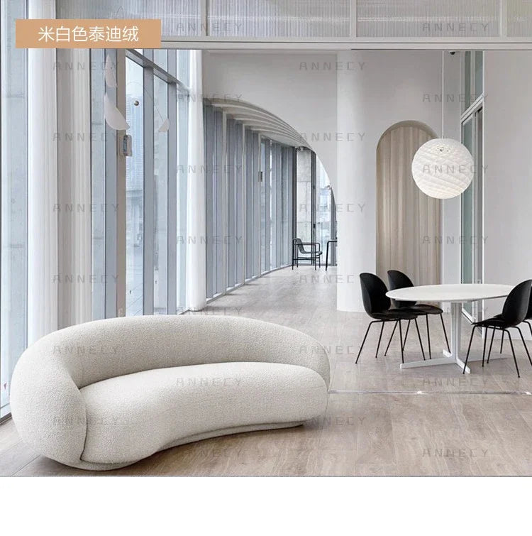 Lounge Curved Living Room Sofas Modern Luxury Nordic Sofas Floor Sofas Air Cloud Curved Designer Relaxing Wood Divano Furniture