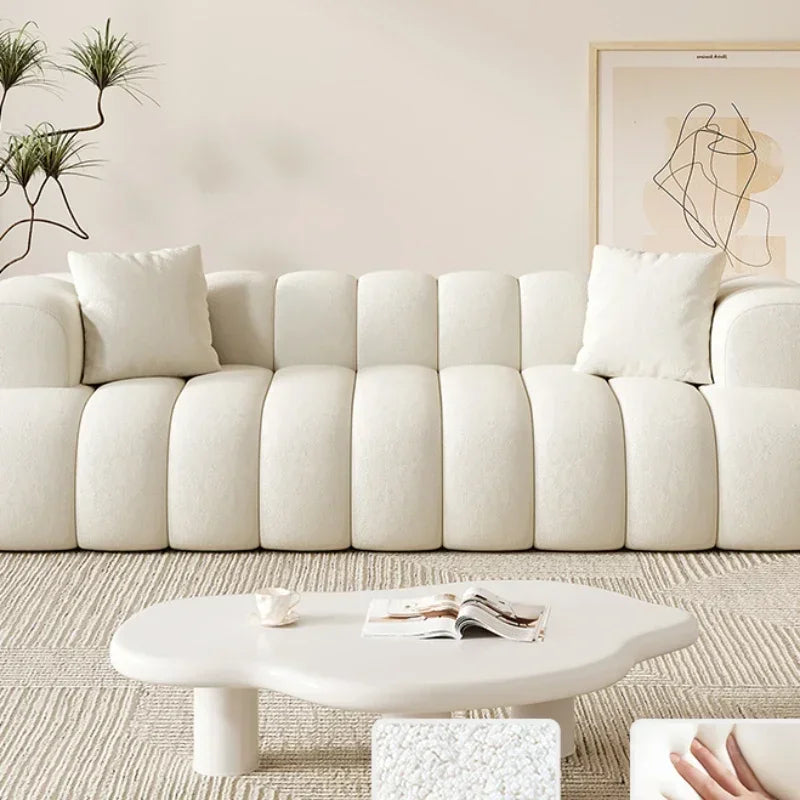 French Modern Velvet Puff Sofa Living Room Home Fabric Minimalist Sofa Reclinable