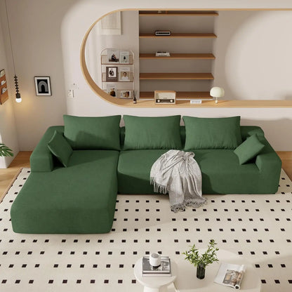 Modern tufted combination fabric compression combination sofa set L-shaped corner unit hotel villa apartment living room use