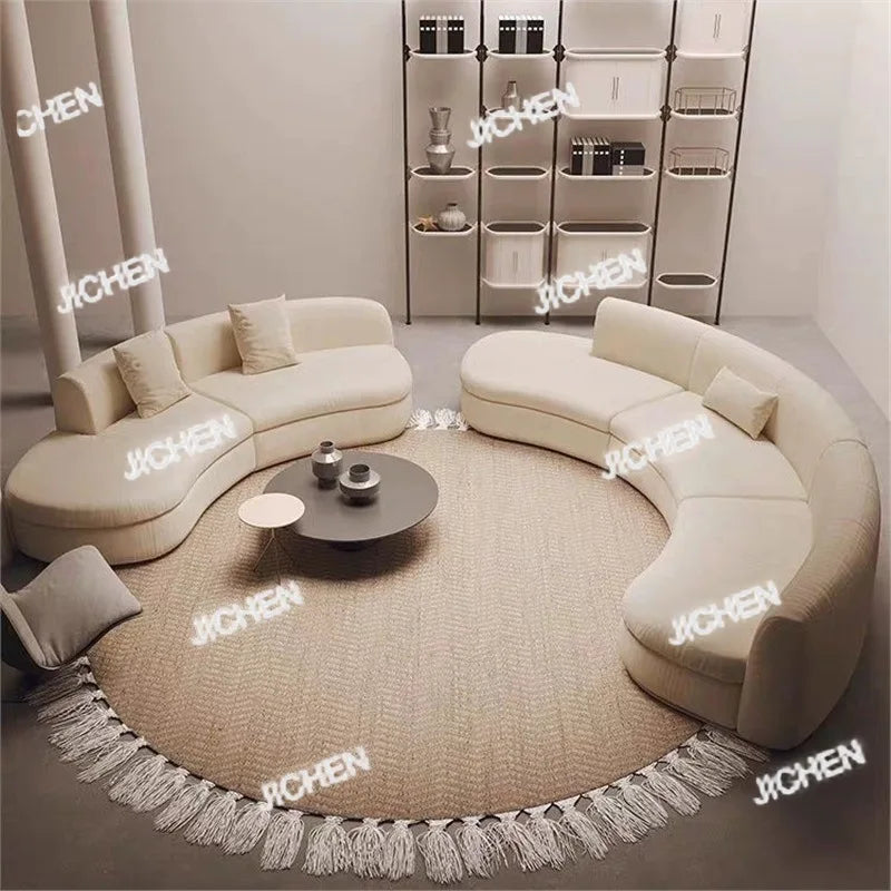 JC Semicircular Curved Special-shaped Sofa, Resting Area, Reception, Beauty Salon Office, Hotel Lobby, Sales Office,