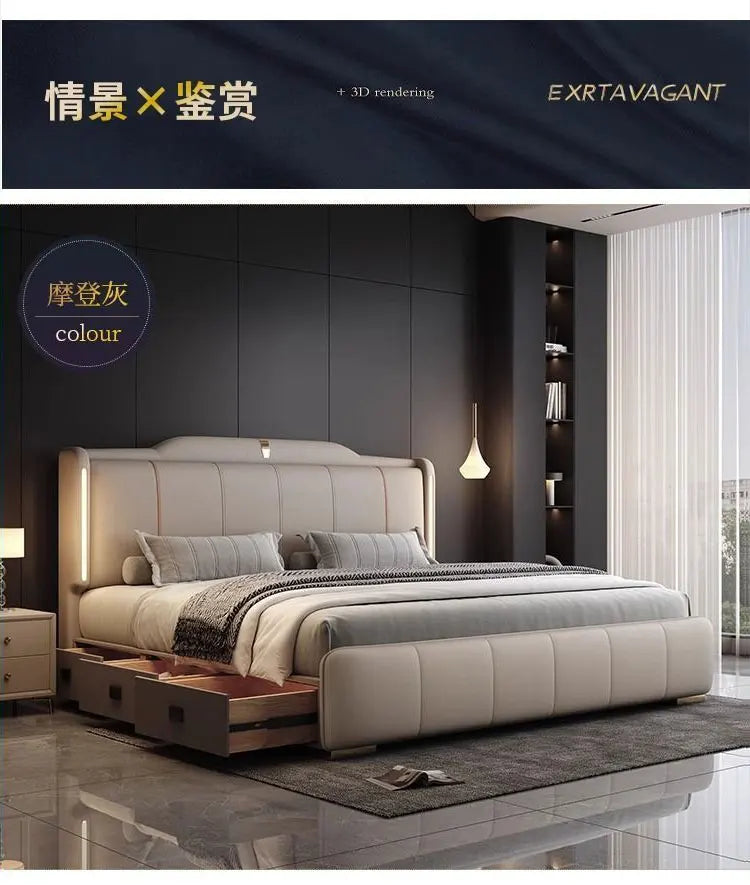 180x200 cm Double bed frame king size frame headboard with 3 drawer storage luxury home bedroom bed queen cama king furniture