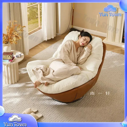 Medieval Style Rotating Nest Chair for Living Room Balcony Home Decor Luxury Fabric Lazy Leisure Single Sofa Chair
