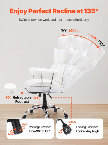 Uimoso Executive Office Chair Reclining Office Chair with Footrest 90-120°