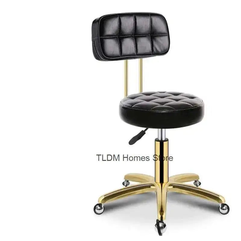 Luxury Rotating Barber Chair for Beauty Salon Modern Metal Movable Backrest Office Chairs Creative Salon Chair for Hair Salon