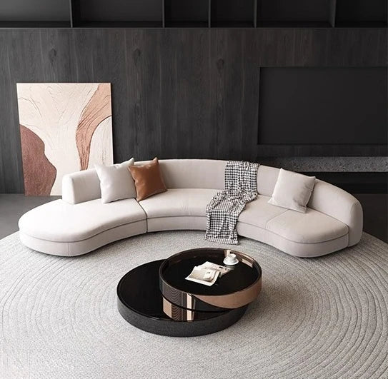 A Light luxury reception, curved sofa, clubhouse rest reception