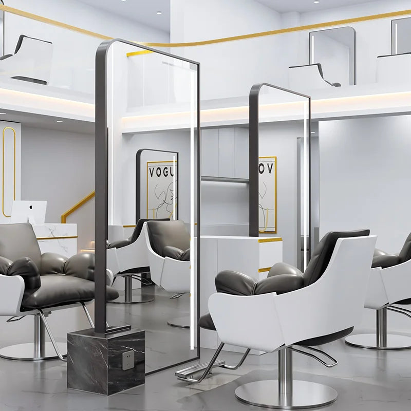 HJ Barber Shop Mirror Quick Cut Special Mirror Hair Salon Internet celebrity hair salon Full Lamp Mirror