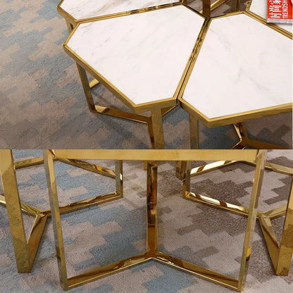 Creative Simple Modern Stainless Steel Marble Coffee Table Living Room Coffee Table Side Table