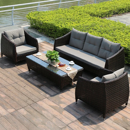Leisure Courtyard Garden Sofas Outdoor Simple Homestay Coffee Table Garden Sofa Terrace Pe Rattan Furniture Sofá Exterior MHHYSF