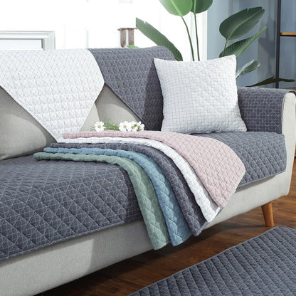 1. 2, 3, 4 Seat Sofa Covers, Sofa Covers, Plaid, Pet Dog Sofa Mats, Living Room Furniture Protective Covers