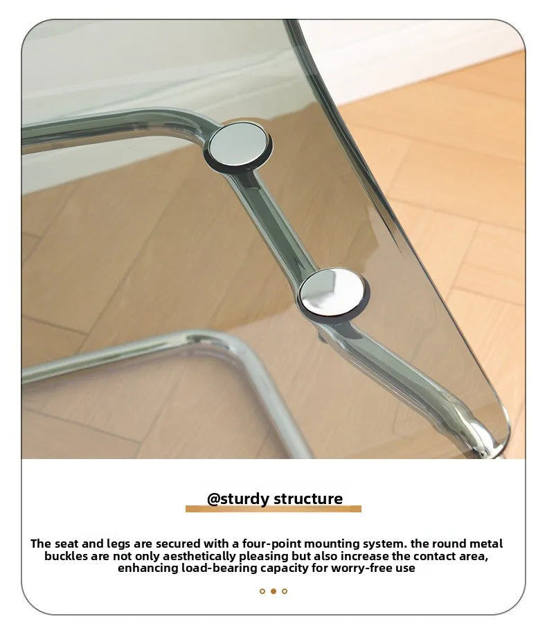 Transparent Acrylic Toyas Chair, Home Backrest Dining Chair, Nordic Minimalist Designer Desk, Coffee Shop Dining Table Chairs