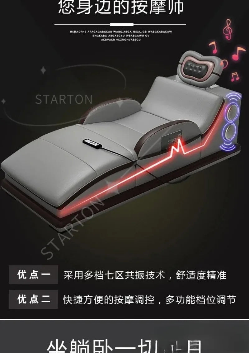 Italian Sofa with Bluetooth, Speaker, Functional Headrest, Massage Chaise | Big Corner Couch