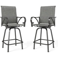 Outdoor Bar Stools Set of 2 with Swivel Function for Patio and Garden Tall High Top Bar Chairs with 300 lbs Weight Capacity Dur