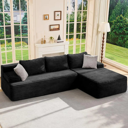 Modular Sectional Couch Sofa,96 Boneless Couches for Living Room, Memory Foam Sectional Couch with Oversized Chaise