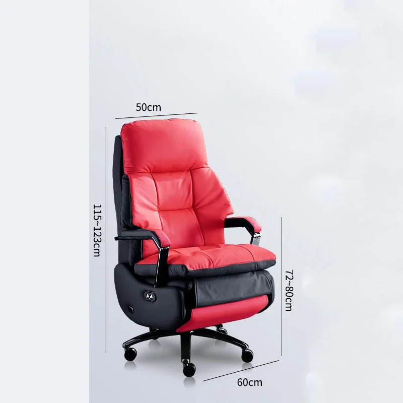 Leather Boss Chair Electric Business Office Ventilated Massage Chair Sedentary Computer Sillas De Oficina Office Furniture