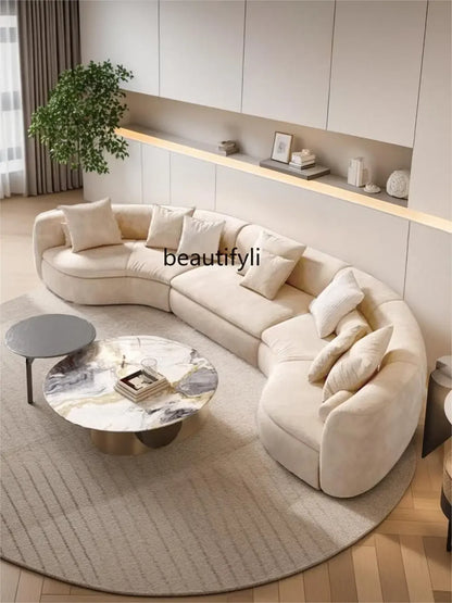 Nordic leather curved sofa designer minimalist special-shaped corner technology creative sofa02A