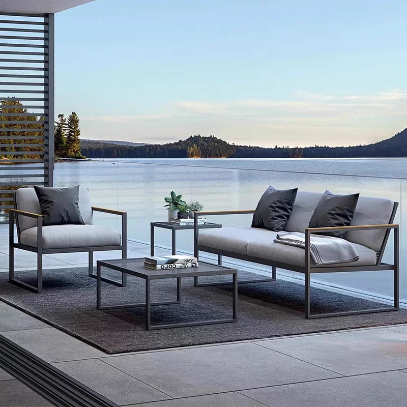 Outdoor Sofa Courtyard Garden Terrace Waterproof Sunscreen Hotel Outdoor Leisure Furniture Combination